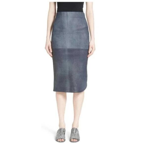 ZERO + MARIA CORNEJO Rai Leather Curved Skirt Size 6 - Picture 1 of 11
